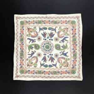 Throw Pillow Cover Floral Paisley Handcrafted 18"